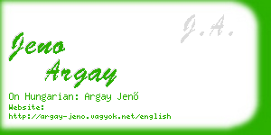 jeno argay business card